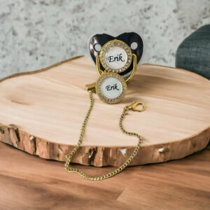 Chupete elegante con cadena personalizada – Regalo especial para recién nacido