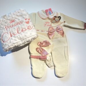 Set de Bienvenida  para niña de primera puesta Rosa Melón