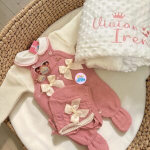 Set de Bienvenida  para niña de primera puesta Rosa Melón