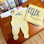 Conjunto de algodón personalizado hecho en Portugal con bordado